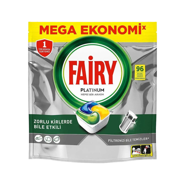 قرص ماشین ظرفشویی فیری پلاتینیوم اصل ترکیه بسته ۹۶ عددی Fairy Platinum