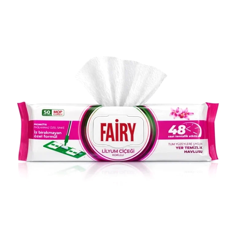 دستمال مرطوب مخصوص تی فیری Fairy رایحه گل لیلیوم بسته 50 عددی